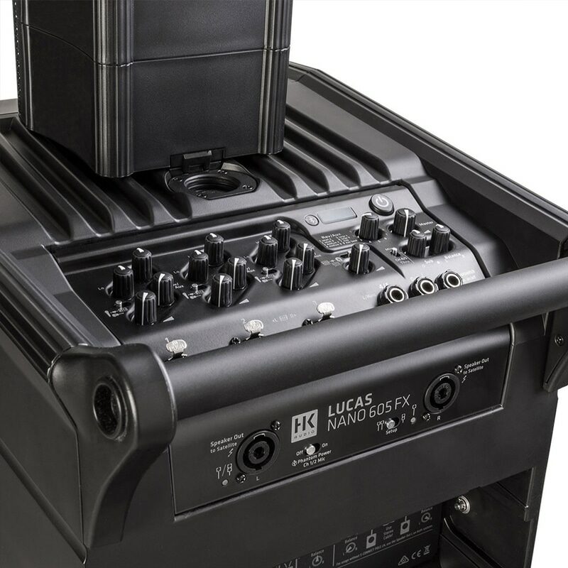 HK AUDIO LUCAS NANO 605FX ลำโพง Active Column 4.5x2 นิ้ว ซับวูฟเฟอร์ 10 นิ้ว 1500 วัตต์ Built-in ดิจิตอลมิกเซอร์ 5 ชาแนลในตัว - Image 4