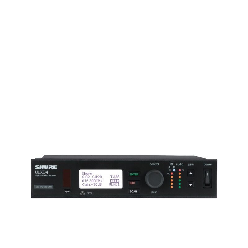 SHURE ULXD4A เครื่องรับสัญญาณไมค์ลอย ดิจิตอล แบบ VHF และ UHF (ไม่มีไมโครโฟน)
