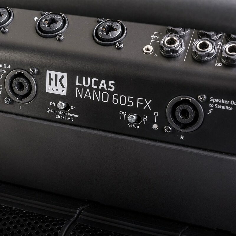 HK AUDIO LUCAS NANO 605FX ลำโพง Active Column 4.5x2 นิ้ว ซับวูฟเฟอร์ 10 นิ้ว 1500 วัตต์ Built-in ดิจิตอลมิกเซอร์ 5 ชาแนลในตัว - Image 3