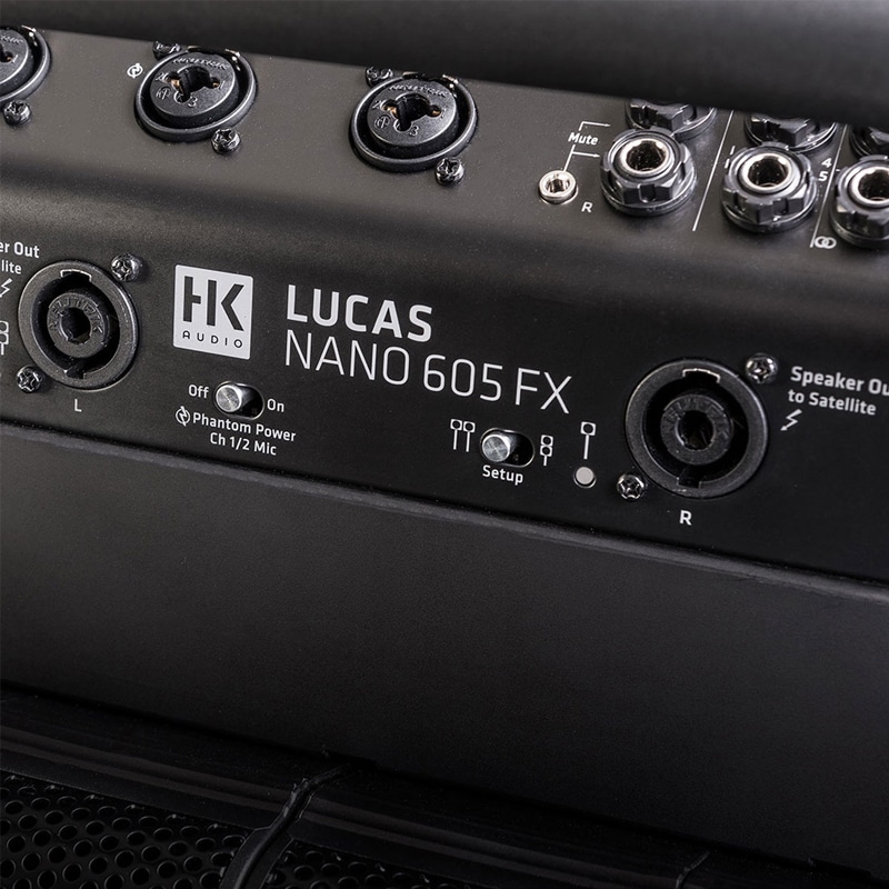 HK AUDIO LUCAS NANO 605FX ลำโพง Active Column 4.5x2 นิ้ว ซับวูฟเฟอร์ 10 นิ้ว 1500 วัตต์ Built-in ดิจิตอลมิกเซอร์ 5 ชาแนลในตัว - Image 3