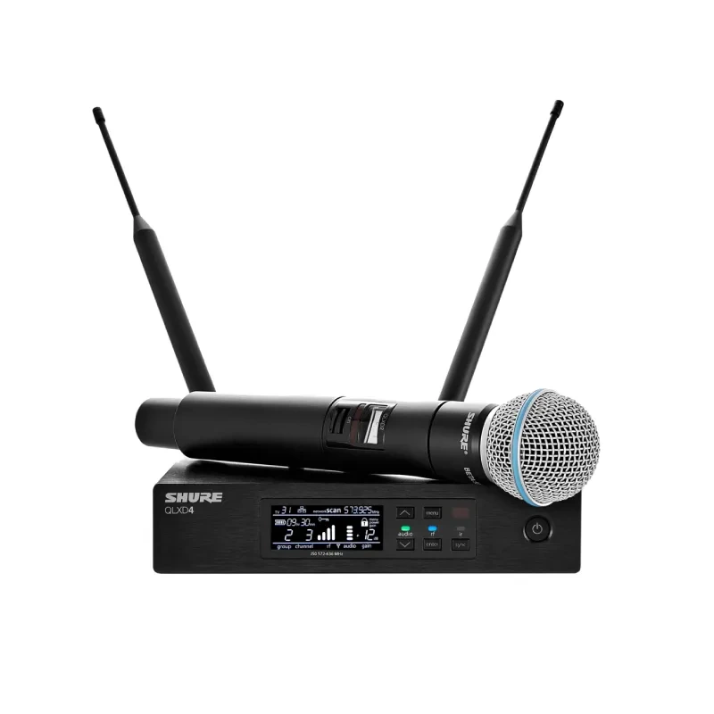 SHURE QLXD24A/B58 ชุดไมค์ลอยดิจิตอล มือถือเดี่ยว แบบ VHF และ UHF