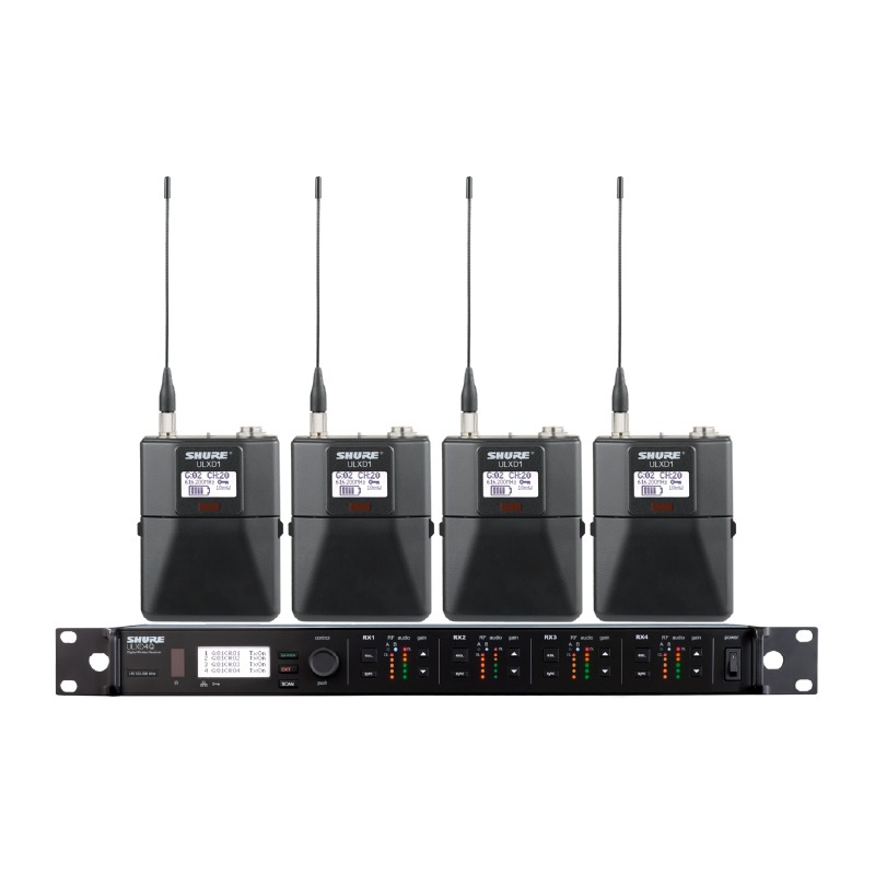 SHURE ULXD14QA ชุดเครื่องรับ/ส่งสัญญาณไร้สายดิจิตอล เครื่องรับ 4 ชาแนล แบบ UHF (ไม่มีไมโครโฟน)
