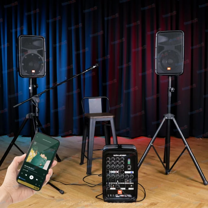 JBL EON208P ลำโพง 8 นิ้ว 2 ใบ เพาเวอร์มิก 8 ชาแนล 300 วัตต์ พร้อมไมค์ AKG - Image 6