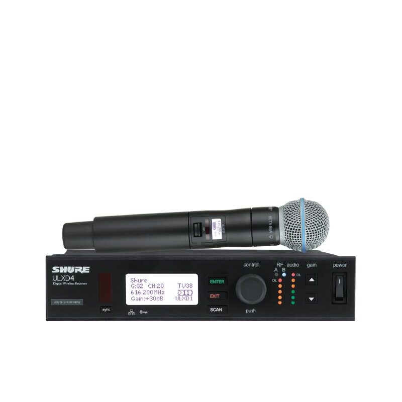 SHURE ULXD24A/B58 ชุดไมค์ลอยมือถือเดี่ยว แบบ VHF และ UHF