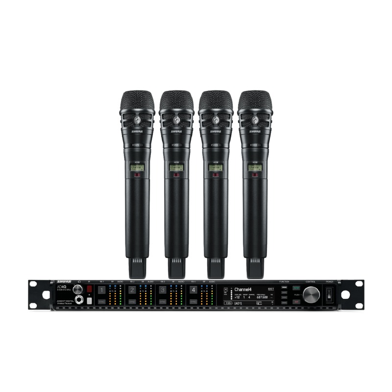 SHURE AD24QA/K8-P55 ชุดไมค์ลอยดิจิตอล 4 ตัว ย่าน UHF