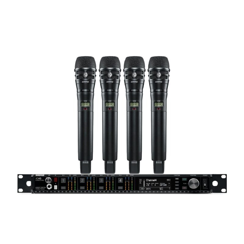 SHURE AD24QA/K8-P55 ชุดไมค์ลอยดิจิตอล 4 ตัว ย่าน UHF