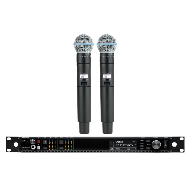 SHURE AD24DA/B58-P55 ชุดไมค์ลอยดิจิตอล มือถือคู่ แบบ UHF และ VHF