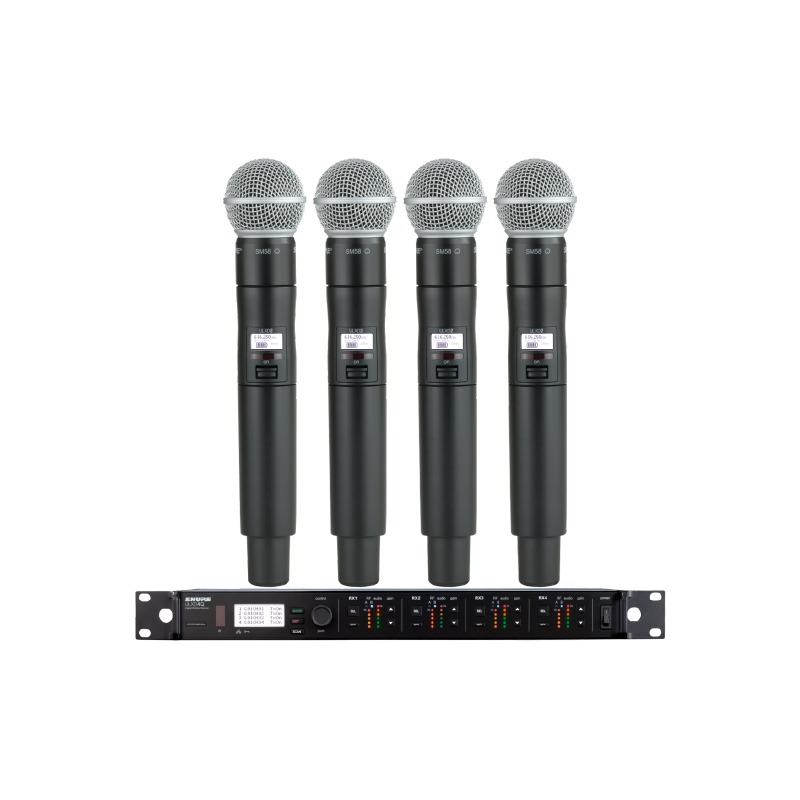 SHURE ULXD24QA/SM58 ชุดไมค์ลอยดิจิตอล 4 ตัว แบบ UHF