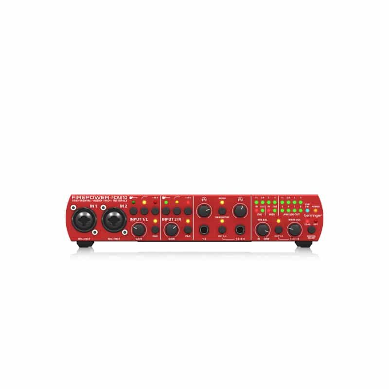 BEHRINGER FCA610 Audiophile 6 In/10 Out, 24-Bit/96 kHz FireWire/USB Audio/MIDI Interface with Midas Preamplifiers