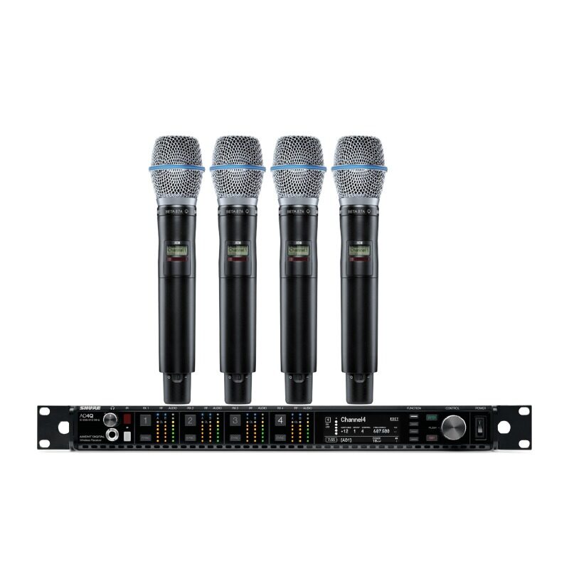 SHURE AD24QA/B87A-P55 ชุดไมค์ลอยดิจิตอล 4 ตัว แบบ UHF