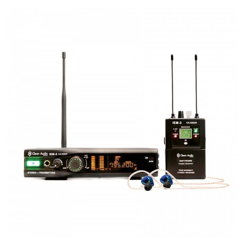 CLEAN AUDIO IEM-3 ชุดหูฟังมอนิเตอร์ ไร้สาย แบบ IN-EAR ย่าน UHF คลื่นความถี่ 794-806 MHz