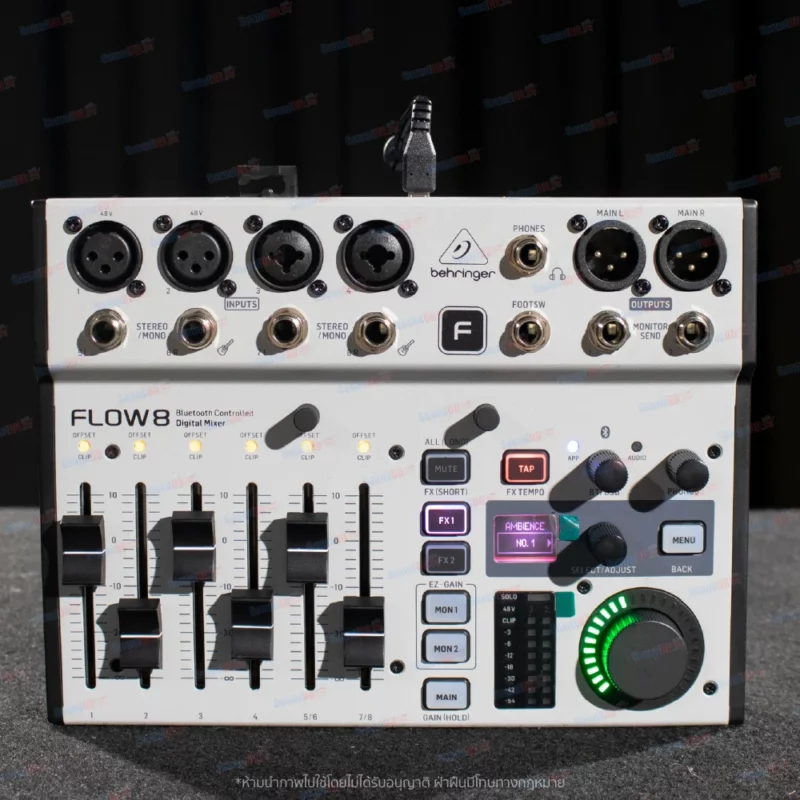 BEHRINGER FLOW 8 มิกเซอร์ ดิจิตอล 8 ชาแนล พร้อม Bluetooth Audio, App Control และ USB/Audio Interface - Image 2