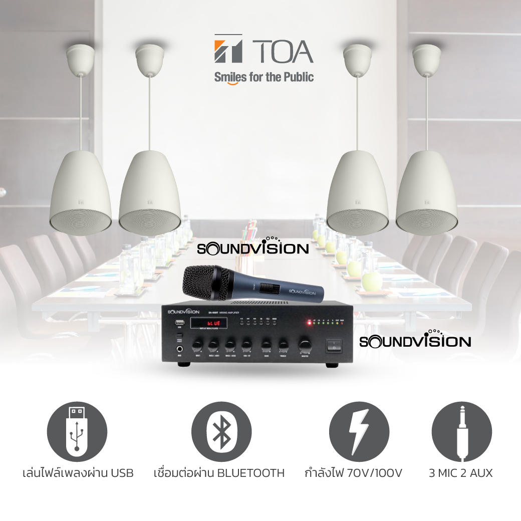 SOUNDVISION-SA-60BT-+-TOA-PE-64-+-SOUNDVISION-DM-89