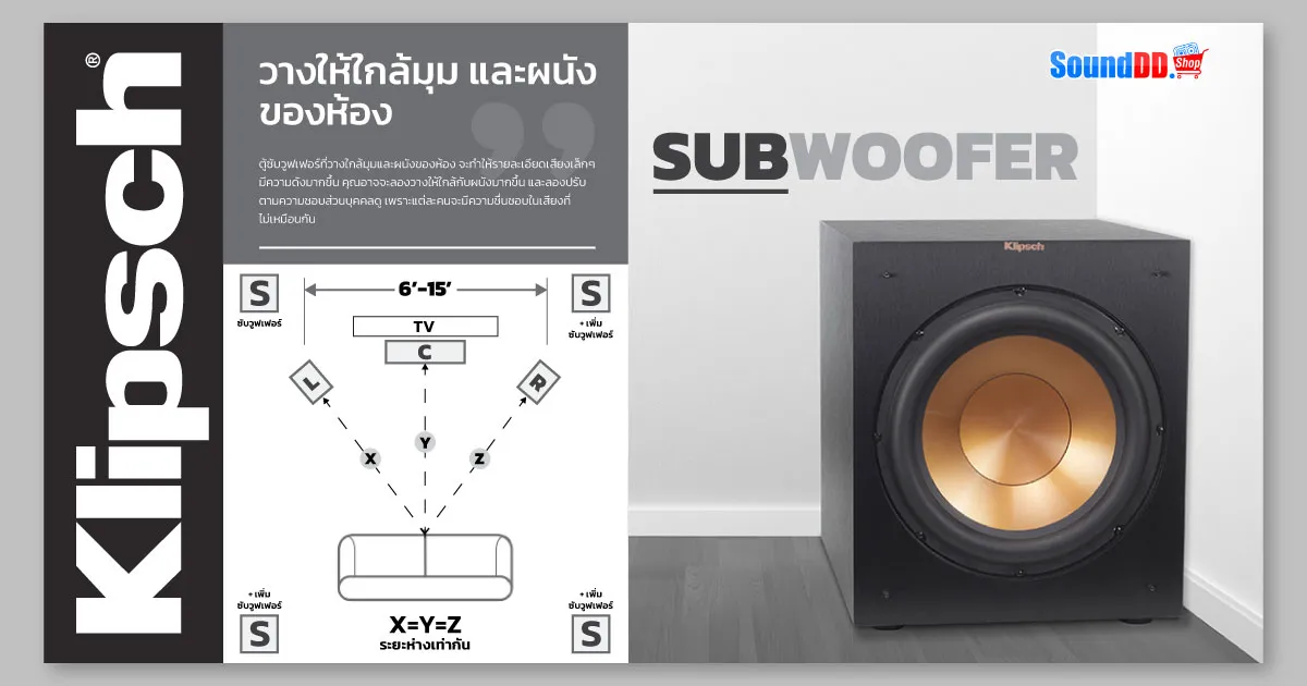 วางตู้ซับวูฟเฟอร์ให้ใกล้มุมห้อง