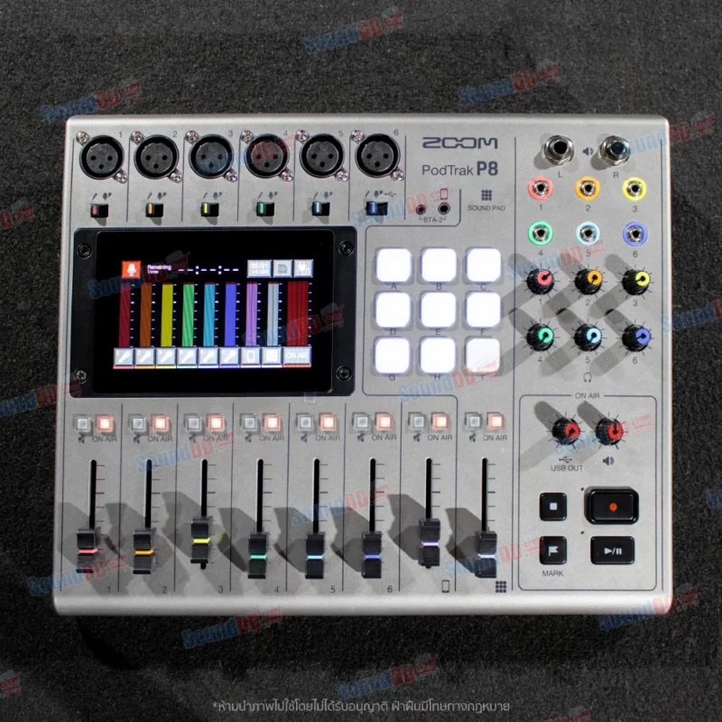 ZOOM PODTRAK P8 Podcast Recorder บันทึกพร้อมกันได้ถึง 13 track อินพุตไมค์ 6 ช่อง พร้อมขั้วต่อ XLR - Image 2
