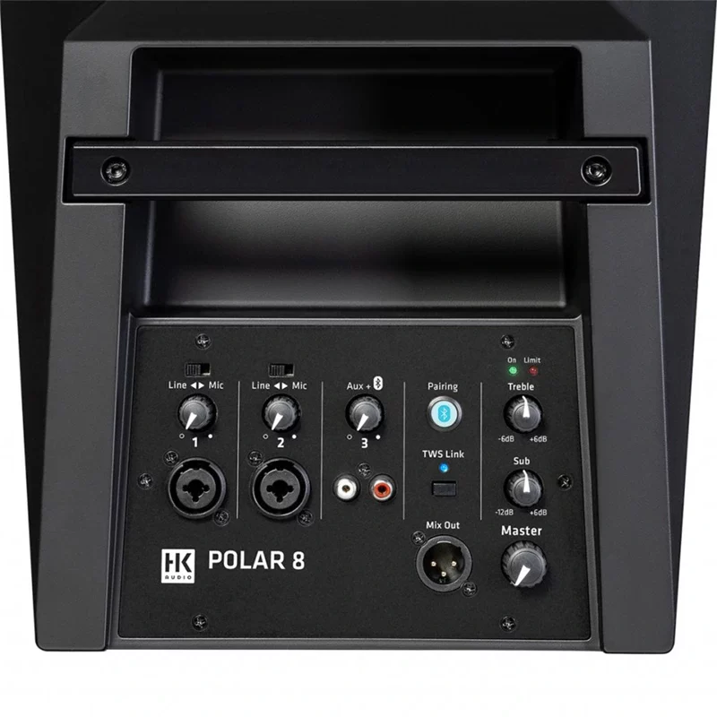 HK AUDIO POLAR 8 ลำโพง Active Column 6 x 2.5 นิ้ว ซับวูฟเฟอร์ 8 นิ้ว 1500 วัตต์ พร้อมมิกเซอร์ 3 ชาแนลในตัว - Image 7