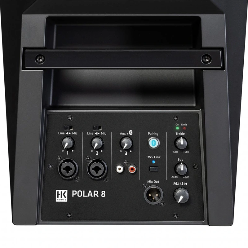 HK AUDIO POLAR 8 ลำโพง Active Column 6 x 2.5 นิ้ว ซับวูฟเฟอร์ 8 นิ้ว 1500 วัตต์ พร้อมมิกเซอร์ 3 ชาแนลในตัว - Image 7