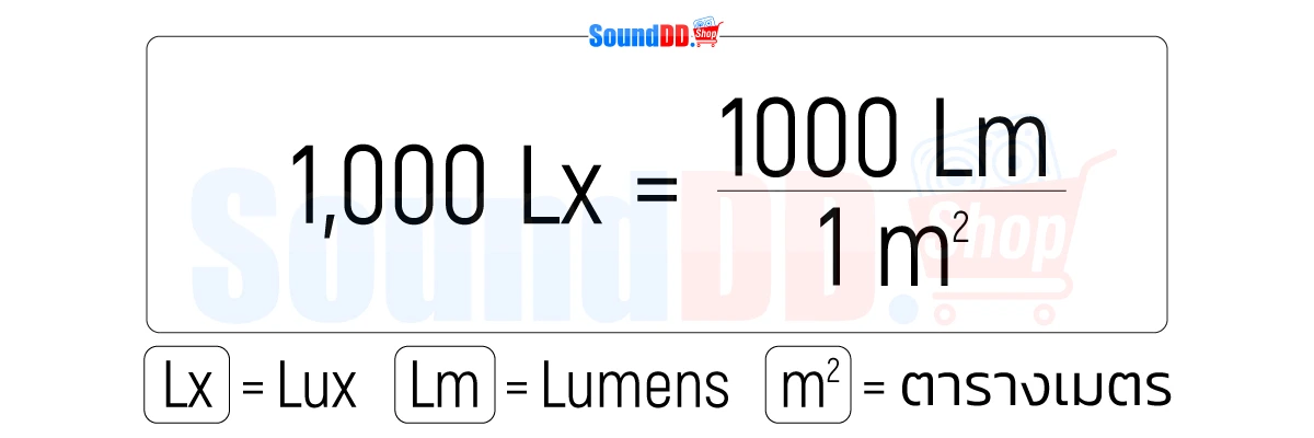 การคำนวนค่า Lux
