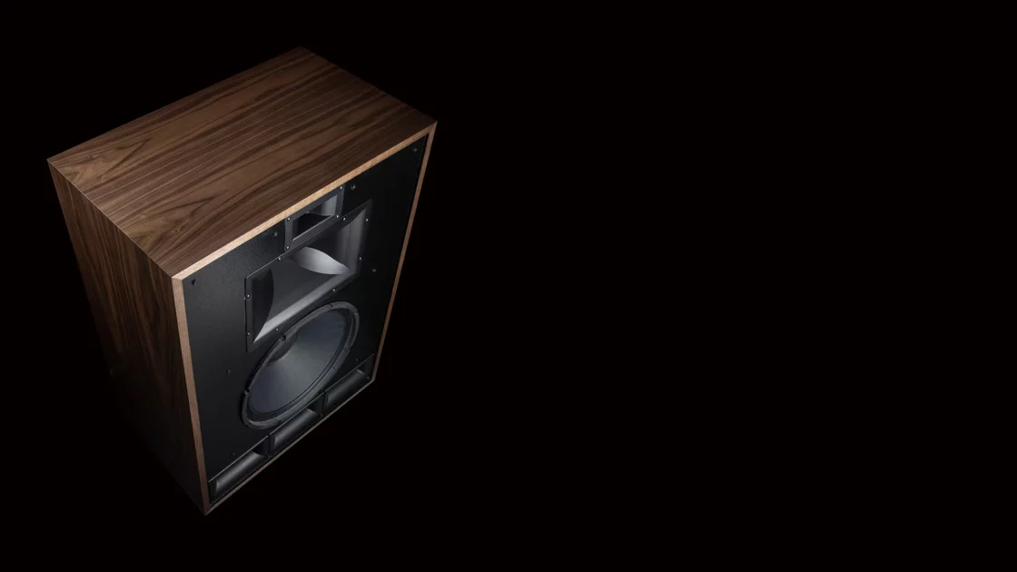 KLIPSCH Cornwall IV with grille off from a high angle