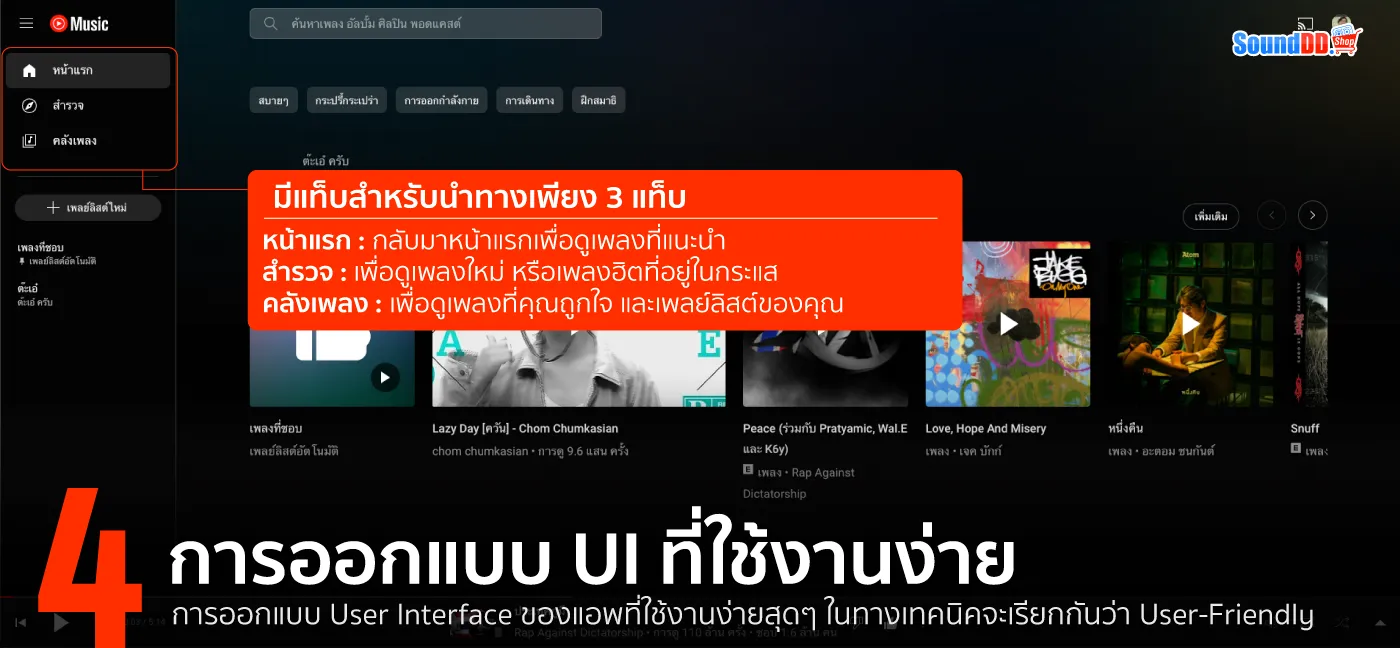 UI ที่ใช้งานง่าย
