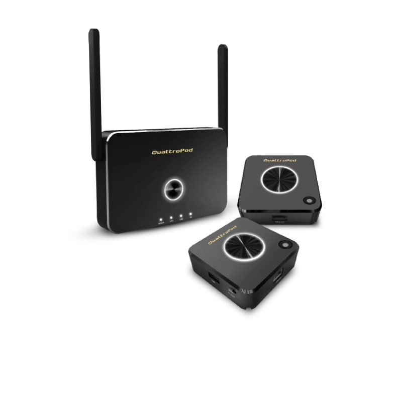 QuattroPod Standard ชุดพรีเซ็นต์ภาพแบบไร้สาย 4K เชื่อมต่อแล็ปท็อปและสมาร์ทโฟน iOS/Android