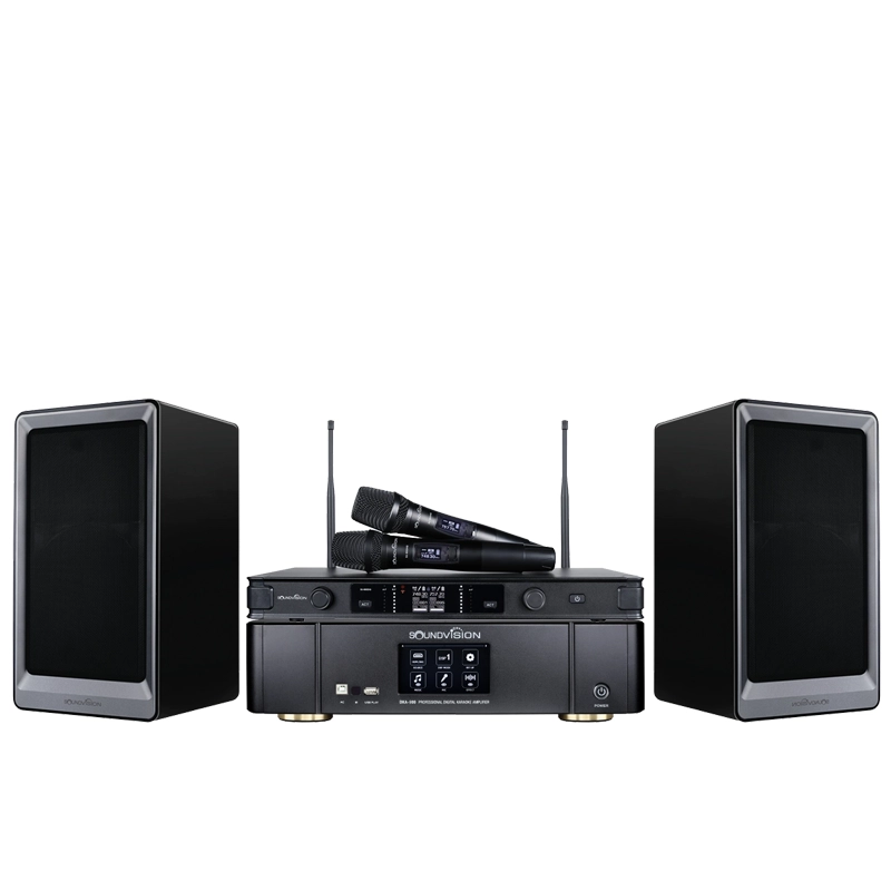 ชุดคาราโอเกะ (ลำโพง SOUNDVISION KS-803 แอมป์ DKA-900 ไมค์ลอย SU-850DG)