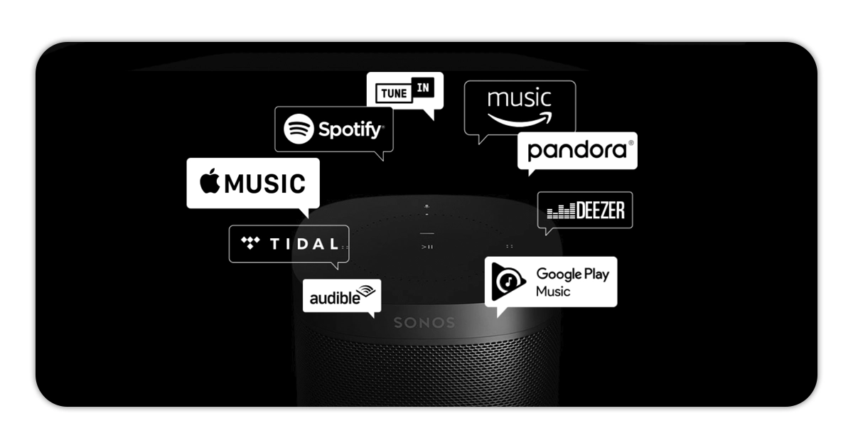 ความเข้ากันได้ของลำโพง SONOS กับบริการสตรีมเพลง