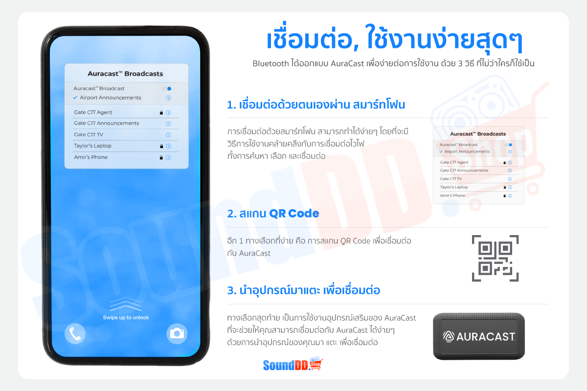 วิธีใช้งาน Bluetooth AuraCast