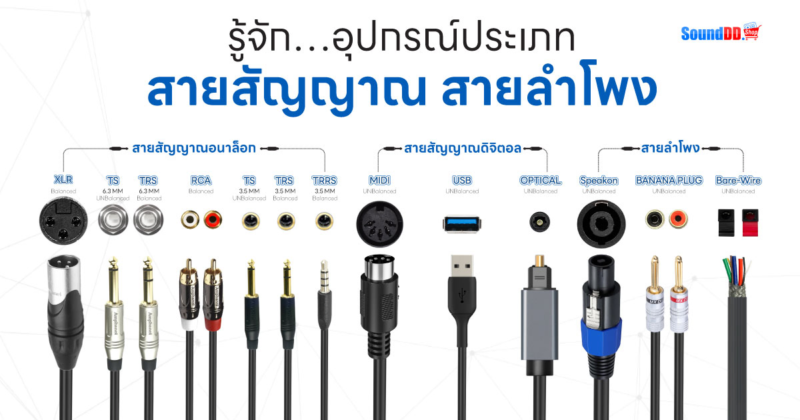 รู้จัก...อุปกรณ์ประเภท สายสัญญาณ และสายลำโพง