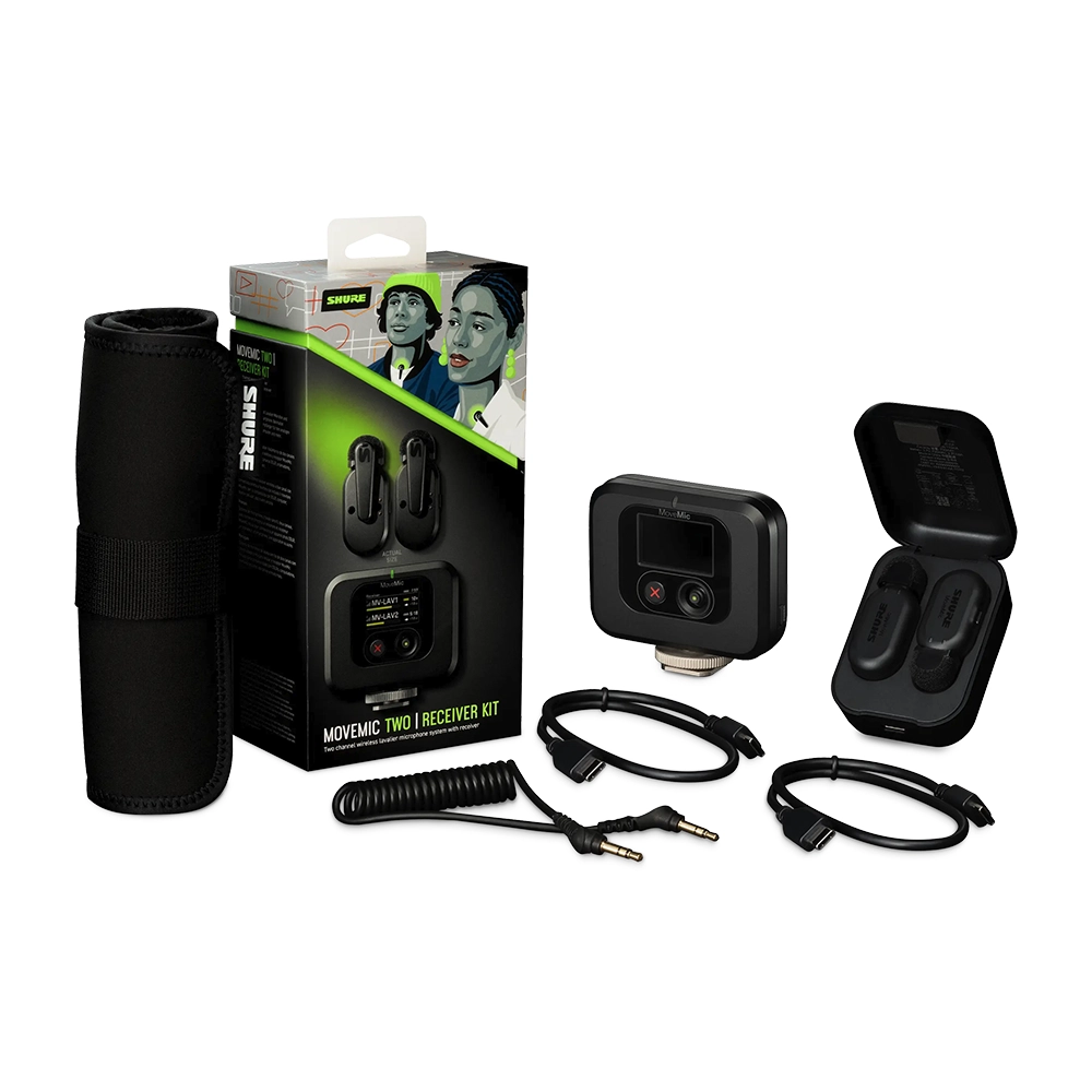 ภาพอุปกรณ์ในกล่อง MoveMic Two Receiver kit