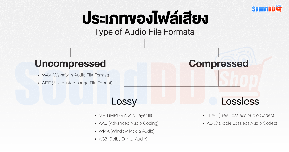 ประเภท หรือนามสกุลไฟล์เสียง