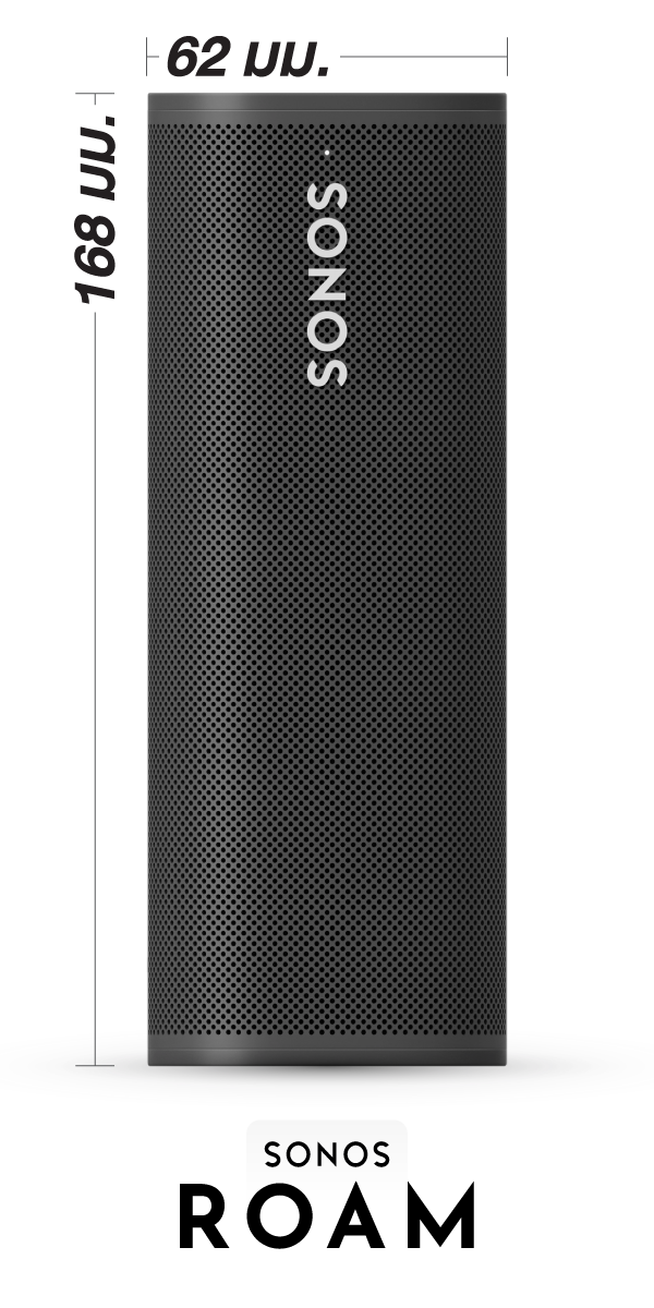 ขนาดของลำโพง Sonos Roam