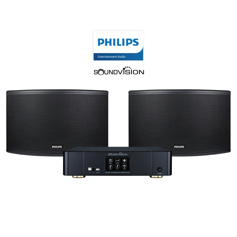 ชุดคาราโอเกะ (ลำโพง PHILIPS CSS-1310 แอมป์ SOUNDVISION DKA-900)