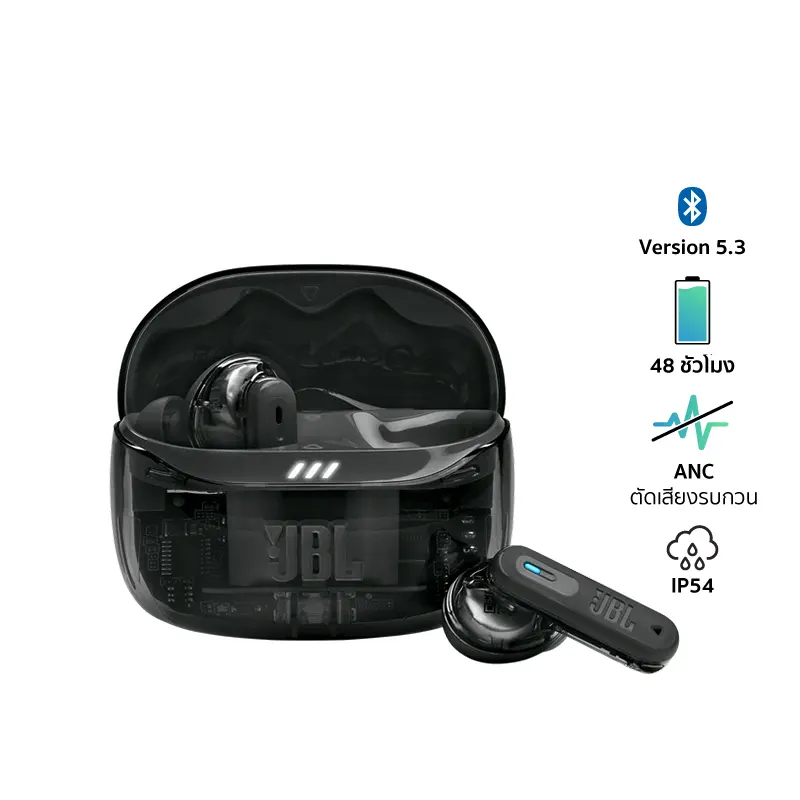 JBL Tune Beam 2 Ghost หูฟังไร้สาย บลูทูธ ตัดเสียงรบกวน แบตเตอรี่สูงสุด 48 ชั่วโมง (คัดลอก)