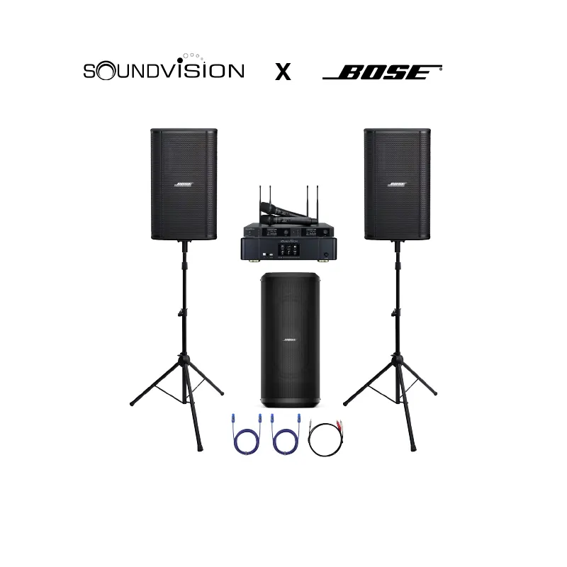 SHOWTIME Karaoke Set 2 ( ลำโพง BOSE SHOWTIME SK12 + ลำโพงซับ BOSE SUB2 + แอมป์ SOUNDVISION DKA-900 + ไมค์ลอย SOUNDVISION SU-990D/HTP )