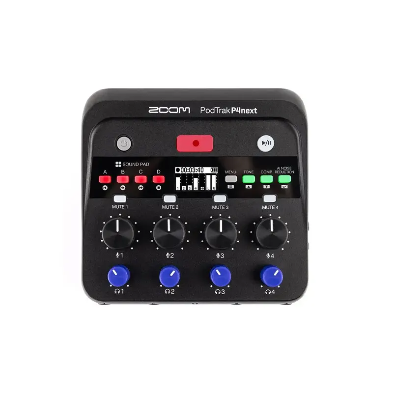 ZOOM PodTrak P4next เครื่องบันทึกเสียงแบบพกพา สำหรับพอดแคสต์