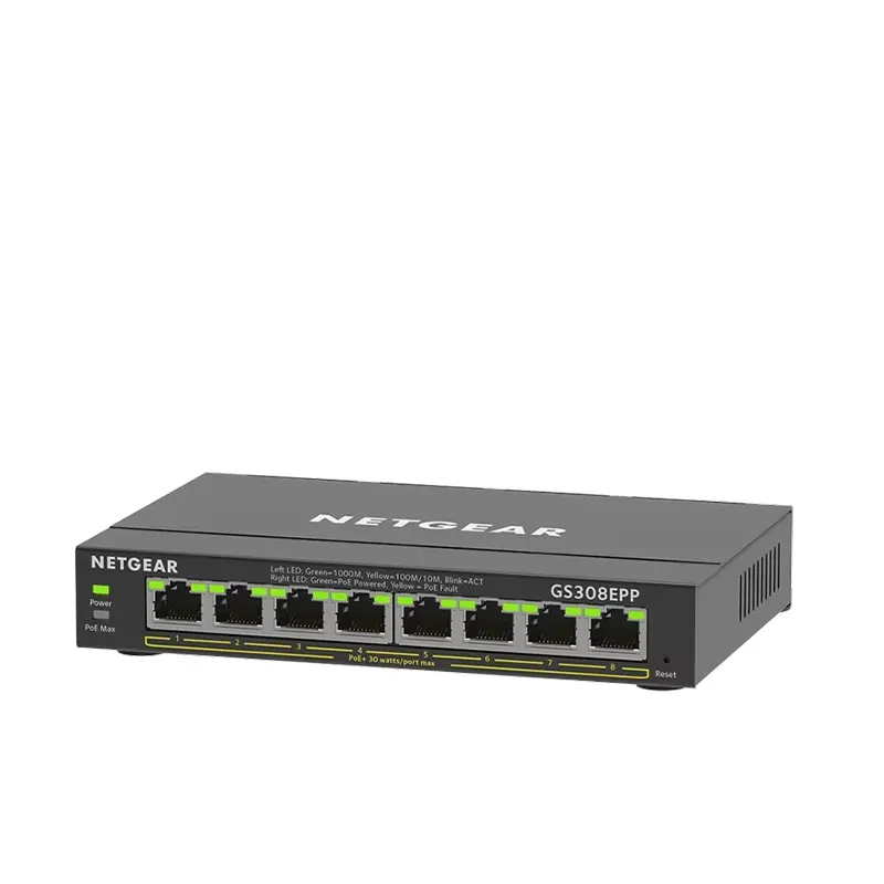 NETGEAR GS308EPP 8-Port Gigabit Ethernet Easy Smart Essentials PoE Switch (123W)