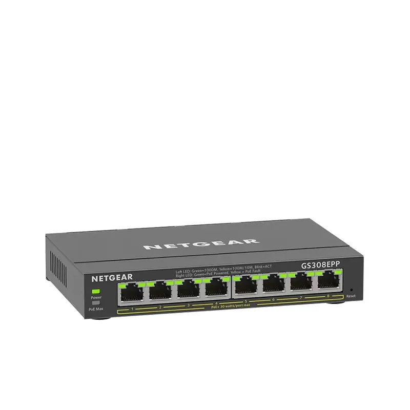 NETGEAR GS308EPP 8-Port Gigabit Ethernet Easy Smart Essentials PoE Switch (123W)