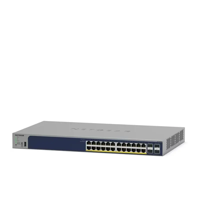 สวืตซ์เครือข่าย NETGEAR GS728TPP 24 Port Gigabit Ethernet PoE+ Smart Switch w/ optional Remote/Cloud Management and 4 SFP Ports (380W) จากแบรนด์ NETGEAR