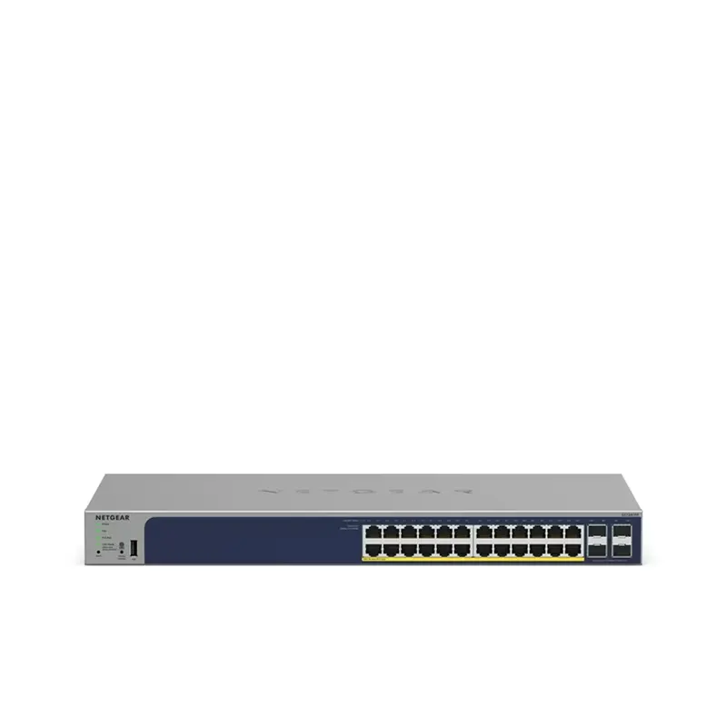 สวืตซ์เครือข่าย NETGEAR GS728TPP 24 Port Gigabit Ethernet PoE+ Smart Switch w/ optional Remote/Cloud Management and 4 SFP Ports (380W) จากแบรนด์ NETGEAR