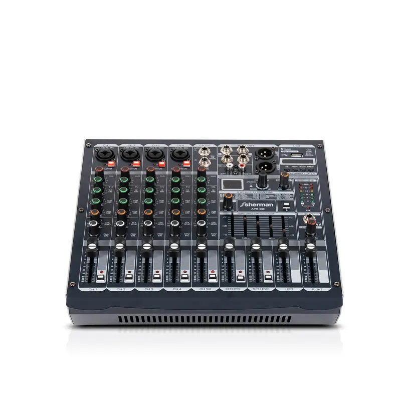 SHERMAN APM-006 เพาเวอร์มิกเซอร์ 6 ชาแนล 1000 วัตต์
