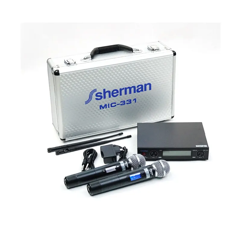 SHERMAN MIC-331 ชุดไมค์ลอยมือถือคู่ แบบ UHF
