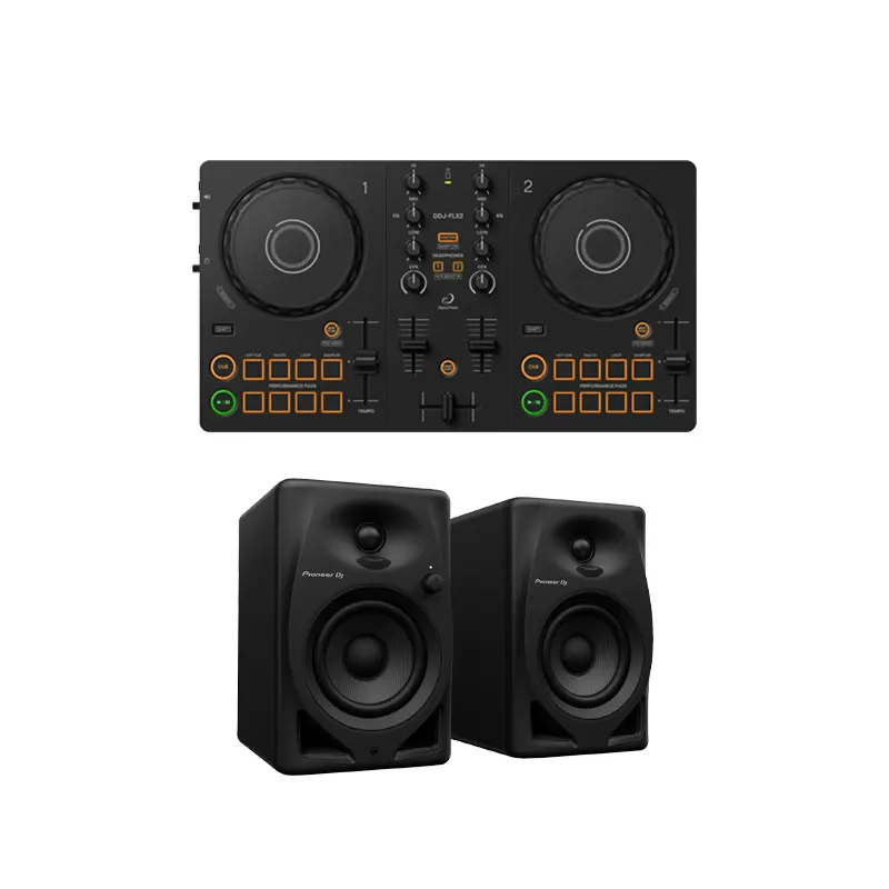 PIONEER DJ DDJ-FLX2 + DM-40D ชุดเครื่องเล่นดีเจ DJ controller และลำโพงมอนิเตอร์ สตูดิโอ